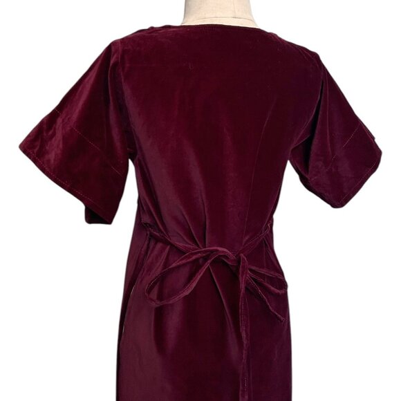 70s vintage velvet tunic top dress overlay Esprit burgundy boho hippie. - Picture 12 of 14